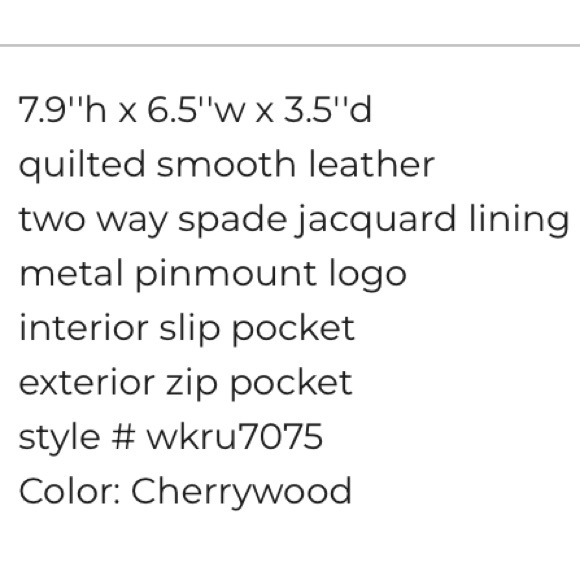 Kate Spade Mini Natalia Quilted Leather Convertible Backpack 🎈 Cherrywood $339 - Picture 15 of 16